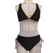 Women's Clothing Split Swimsuit Sexy Bikini High Waist Belly Cover Halter Neck Tight Swimsuit_ecoleips.com