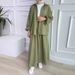 Summer Crinkled Puff Long Sleeve Muslim Clothing Half Skirt Set First Hand Source Casual Retro Style_ecoleips.com