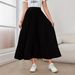 Aria Basics Aria Basics 2025 New Cross-Border European American Women's Clothing: Long Casual A-line Skirt With Wide Hem And Pleated_ecoleips.com