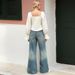 Voya Women's New Style French Square Neck Bubble Sleeves, Waist Cinched Long Sleeves, Lantern Sleeves, Temperament Commuting Versatile Top For Women_ecoleips.com