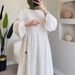 2024 European And American Foreign Trade Women's Clothing Cross-border Autumn Muslim Round-neck Lantern Sleeve Robe_ecoleips.com