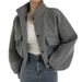 Aria Basics Cross-border 2026 Spring Autumn New European And American Stand-up Collar, Large Pockets, Unisex Style Women's Jacket,_ecoleips.com