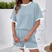 Women's Summer Pajama Set Striped Fashion Color Block Short Sleeved Homewear_ecoleips.com