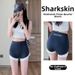 Women's Three Tone Color Block Sharkskin Pants Anti-Exposure Design Tummy Control Hip Lift Thin Sports Yoga Outerwear With Safety Shorts_ecoleips.com