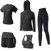 Women's Clothing Yoga Five Piece Sports Jacket Long Sleeve Tight Fitness Top Running Quick Dry Slim Zipper Yoga_ecoleips.com