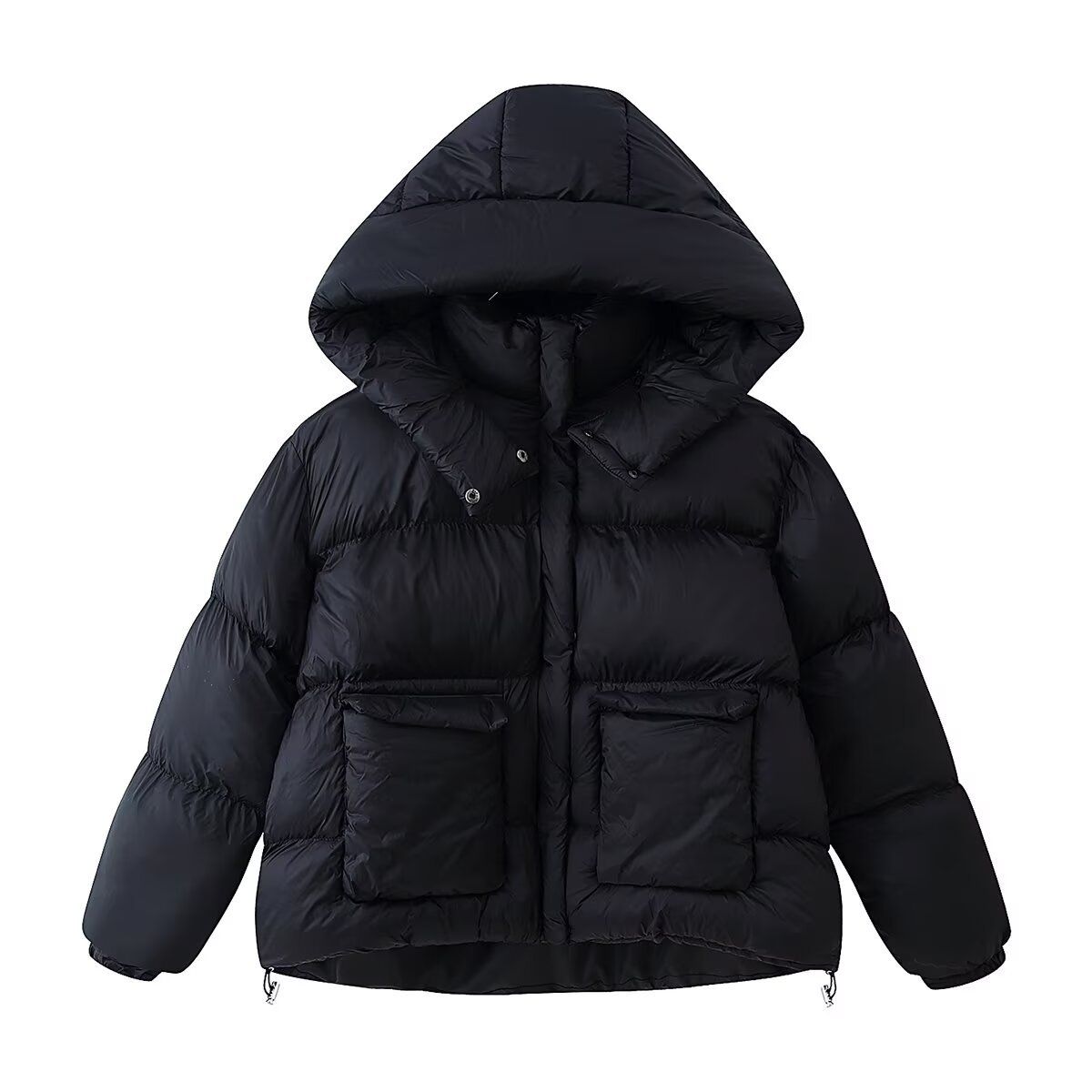 "Winter New Fashion Hooded Puffer Coat With Pockets, Lightweight Warm Jacket For Women & Men_ecoleips.com