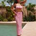 Women's Clothing Vacation Three Dimensional Hook Flower Hollow Back Strap Fashion Sun Protection Long Skirt Beach Cover Up Suit_ecoleips.com