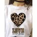 Women's Vintage Leopard Heart Print Round Neck T-shirt For Foreign Trade_ecoleips.com