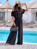 Women’s Clothing New Summer Fashion Temperament One Shoulder Solid Color Waist Jumpsuit Women's Clothing_ecoleips.com