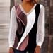 Autumn/Winter V-Neck Loose-Print Lace Blouse With Openwork Details_ecoleips.com