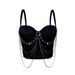 Aria Basics Aria Basics European And American Cross-Border Tassel Chain Camisole Summer Performance Stage Sexy Stylish Slimming Fishbone Corset_ecoleips.com