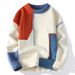 K New Casual Round Neck Sweater Base Knitted Sweater Loose Sweater_ecoleips.com