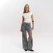 Women's Clothing Retro Straight Pants Hollow Texture Niche Design Gradient Jeans Loose Wide Leg Trousers Ins_ecoleips.com