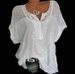 2020 Hot Sale European And American Fashion Women's Lace V-neck Embroidered Short Sleeve Batwing_ecoleips.com