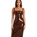 Cross-Border Evening Women 2023 Winter New Fashion Sexy Backless Slim Strap Dress_ecoleips.com