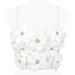 Simple Three-dimensional Floral Sweater Irregular Short Slim Fit Sweet Style Camisole Top_ecoleips.com
