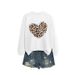 Independent Site Comfortable Versatile Loose European And American Women's Hollow Leopard Print Heart_ecoleips.com