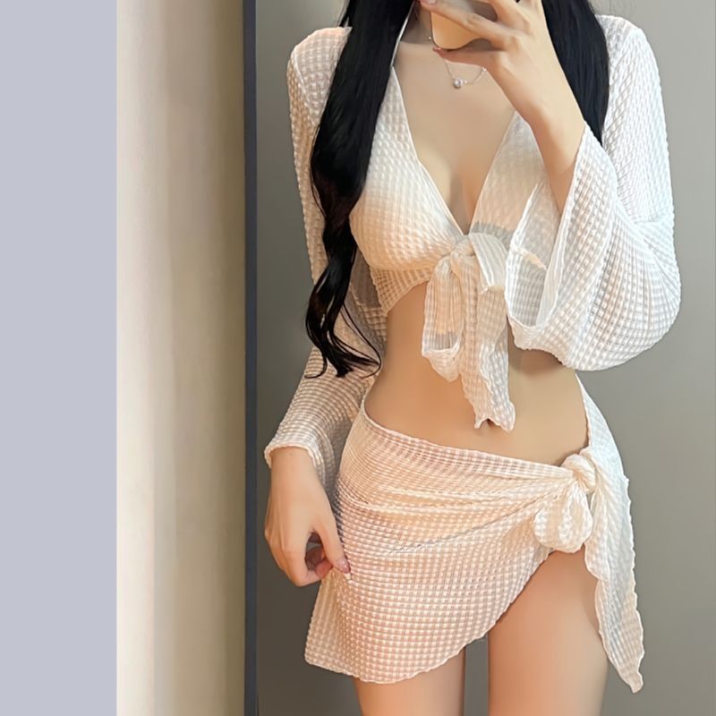 Aria Basics Bikini Swimsuit For Women 2026 New Four-Piece Set High-End White Sexy Two-Piece Vacation Hot Spring European And_ecoleips.com