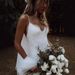 Elegant Backless Slip Wedding Dress | Spaghetti Strap Beach Photoshift Guest Gown For Bride Versatile Pure White & Beige_ecoleips.com