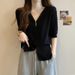 Large Size Square Neck Front Shoulder Short-sleeved T-shirt Women's Summer 2026 New Loose And Thin Meat-covering Versatile Casual Top_ecoleips.com