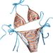Women's Stripe Print Tie-Front Bikini Set With Removable Padding - Breathable Polyester Swimwear For Beach & Pool (S/M/L/Xl)_ecoleips.com