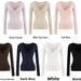 Women's European American Style Lace Patchwork T-Shirt V Neck Long Sleeve Slim Fit Base Layer Top For Sexy Girls_ecoleips.com