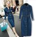Direct From The Manufacturer: New European And American Style Women's Sexy Long-sleeve Single-breasted Denim Dress, Plus_ecoleips.com