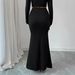 Elegant Solid Color Midi Skirt Bodycon Fishtail Style with Sexy Metallic Accessories New Summer Style for Women_ecoleips.com