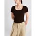 Women's Slim Fit Short Sleeve T-Shirt Padded Bra Integrated Cup Comfortable Casual Top Fashionable Spring Summer New Arrival_ecoleips.com