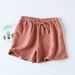 Women's Pajama Shorts 100% Cotton Double-Layer Gauze Sleep Bottoms Beach Shorts Plus Size Thin Lounge Loose Casual Home Pants_ecoleips.com