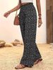 K Printed Loose Casual Pants With Elastic Waistband And Elastic Pants_ecoleips.com