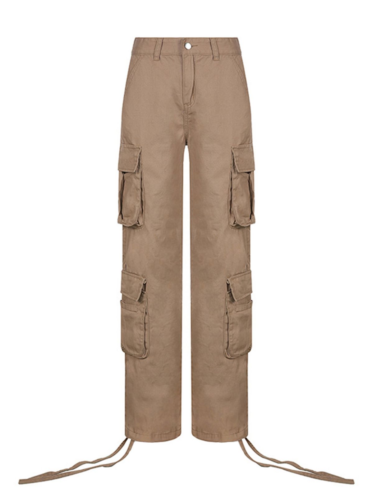 Women's Clothing Overalls New Casual Trousers For Women Six Pockets High Waist_ecoleips.com