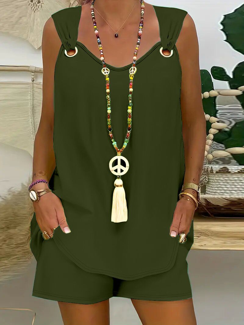 Women's Solid Color Suit Set Fashionable Casual European American Style Hanging Outfit_ecoleips.com