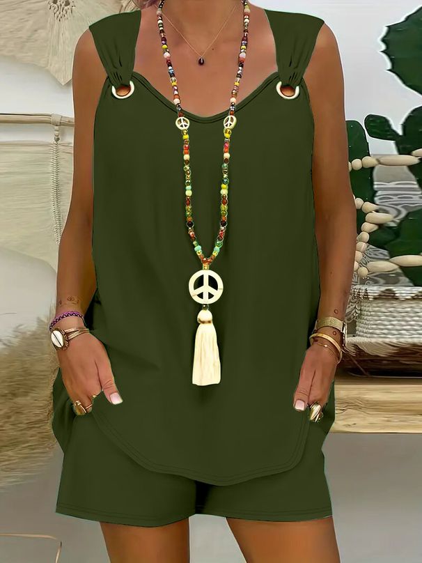 Women's Solid Color Suit Set Fashionable Casual European American Style Hanging Outfit_ecoleips.com