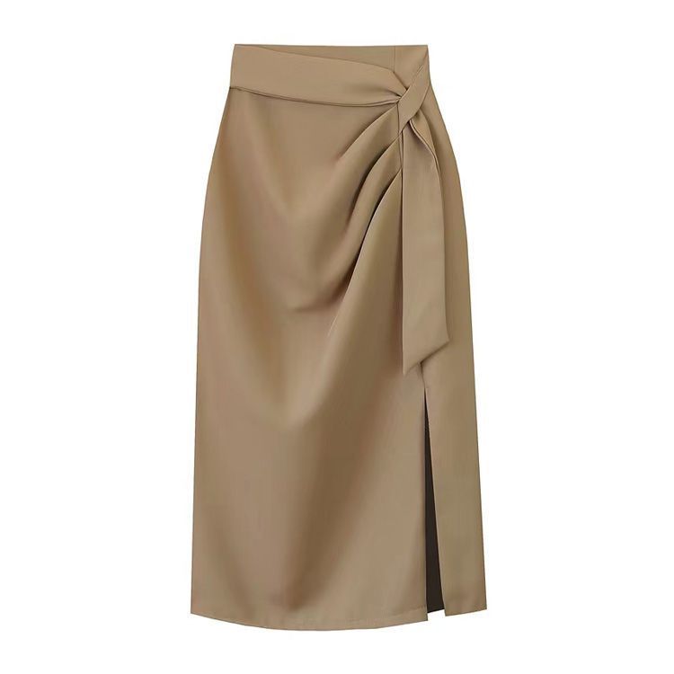 Women's High-Waisted Midi Skirt Spring Autumn New Style Elegant Irregular Bodycon Slit A-Line Skirt For Suit_ecoleips.com