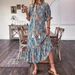 Women's Clothing New Women's Print Fashion Loose Lace Ruffle Dress_ecoleips.com