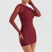 Sheer Mesh Long Sleeve Bodycon Dress Women Tight Pleated Hot Girl Club Dress_ecoleips.com