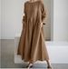 Women's Clothing Cotton And Linen Loose Round Neck Fashion Large Size Short Sleeve Dress_ecoleips.com