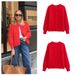 K New Women's Street Fashion Casual Solid Color Knitted Cardigan Round Neck Long Sleeve Sweater_ecoleips.com