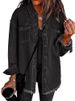 K New Loose-fitting Denim Shirt With Frayed Edges For Casual Wear_ecoleips.com