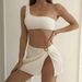 Fashionable High-Waisted Slit Bikini Skirt Three Piece Set For Women Sexy Hot Girl Personalized Swimwear_ecoleips.com