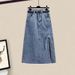 Women's Clothing Shirt Knitted Suspenders Denim Skirt Three Piece Suit_ecoleips.com
