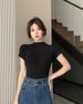 Korean Fashion Basic Crop Top Lady Short Sleeve Crewneck Skinny T-shirt Summer Tee For Women Vintage Top Harajuku Y2k Streetwear_ecoleips.com