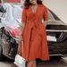 Elegant Tie-Waist Sleeveless Blazer Dress For Women - Plus Size A-Line Midi Dress With Notch Lapel, Summer Office & Casual Wear_ecoleips.com