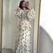 Elegant Retro Court-style Women's Dress Spring Polka Dot Long Sleeve Maxi Dress Lantern Sleeve Gown Pleated Beach Vacation Dress_ecoleips.com