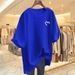 Summer New Fashion Women's Printed T-Shirt Mid-Length Short Sleeve Loose Fit Round Neck Cross Border Style No Bottom Look_ecoleips.com