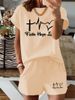 Women's Clothing Casual Summer Print Shorts Set Loose Fit With Short Sleeves Comfortable Lounge Wear_ecoleips.com