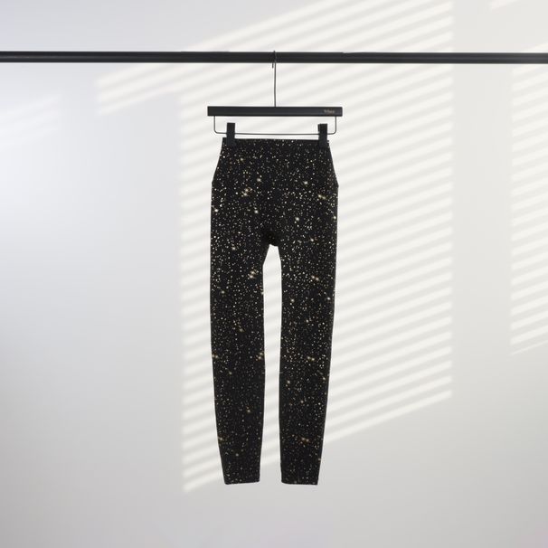 High Waisted Starry Sky Feel Yoga Pants Hip Lifting Training Fitness Long Elastic Sports Cropped Pants For Women_ecoleips.com
