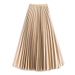Women’s Clothing Satin Elegant Accordion High Waist Pleated Skirt Spring And Summer All Match Princess Style Skirt Long Skirt New Style_ecoleips.com