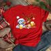 European And American Cross-border Foreign Trade Women's Clothing Christmas Merry Round Neck Printed Ladies Short Sleeve_ecoleips.com